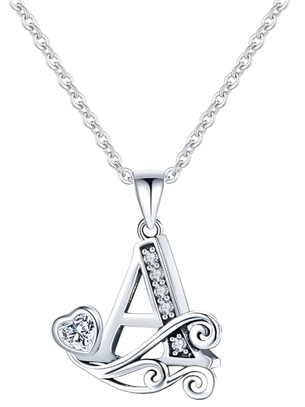 S925 Sterling Silver Initial Letter Necklaces for Women Dainty Letter Chain